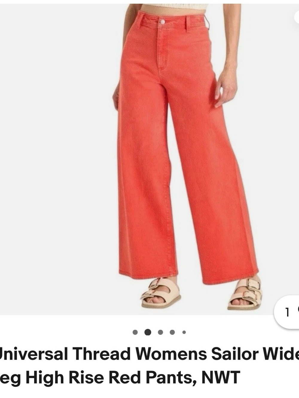 Universal Thread Wide Leg High Rise Jeans in Coral Red